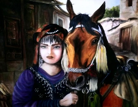 دختر و اسب
